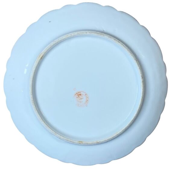 Vintage Blue White Decorative Porcelain Plate 8 Inch Stamped and Numbered - Picture 3 of 5